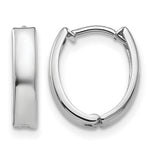 Indlæs billede til gallerivisning 10K White Gold Oval Hinged Hoop Earrings 13mm x 10mm x 3mm
