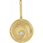 Load image into Gallery viewer, Platinum 14K Yellow Rose White Gold Silver Diamond Water Element Pendant Charm
