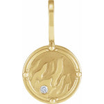 Załaduj obraz do przeglądarki galerii, Platinum 14K Yellow Rose White Gold Silver Diamond Fire Element Pendant Charm
