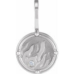 Load image into Gallery viewer, Platinum 14K Yellow Rose White Gold Silver Diamond Fire Element Pendant Charm
