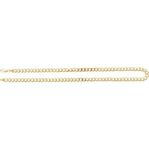 14k Yellow Gold 7mm Curb Bracelet Anklet Choker Necklace Pendant Chain