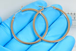 Afbeelding in Gallery-weergave laden, 14K Rose Gold Square Lightweight Classic Tube Hoop Earrings 35mm x 2mm

