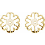 Indlæs billede til gallerivisning 14k Yellow Gold Flower Floral Earring Jackets 6.6mm Inside Diameter
