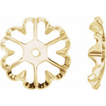 Indlæs billede til gallerivisning 14k Yellow Gold Flower Floral Earring Jackets 6.6mm Inside Diameter
