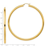 Load image into Gallery viewer, 14K Yellow Gold Round 3.15 inch Diameter Extra Large Giant Gigantic Classic Hoop Earrings 80mm x 4mm
