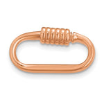 Load image into Gallery viewer, 14k Rose Gold 20mm x 10mm Carabiner Lock Clasp Pendant Charm Necklace Bracelet Chain Bail Hanger Enhancer Connector
