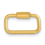 將圖片載入圖庫檢視器 14k Yellow Gold Rectangle Carabiner Lock Clasp Pendant Charm Necklace Bracelet Chain Bail Hanger Enhancer Connector
