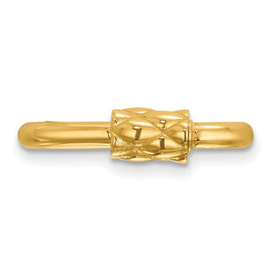 14k Yellow Gold Textured Carabiner Lock Clasp Pendant Charm Necklace Bracelet Chain Bail Hanger Enhancer Connector