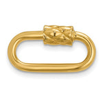 이미지를 갤러리 뷰어에 로드 , 14k Yellow Gold Textured Carabiner Lock Clasp Pendant Charm Necklace Bracelet Chain Bail Hanger Enhancer Connector
