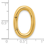 Carica l&#39;immagine nel visualizzatore di Gallery, 14k Yellow Gold 23mm x 15mm Oval Hinged Push Lock Clasp Bail Hanger Enhancer Connector for Bracelet Anklet Necklace Chain Pendants Charms
