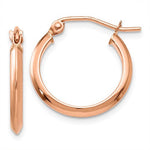 Afbeelding in Gallery-weergave laden, 14K Rose Gold Round Knife Edge Hoop Earrings 12mm x 2.5mm
