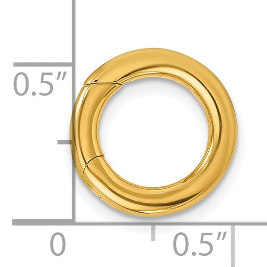 18k Yellow Gold Invisible Round Push Clasp Lock Connector Enhancer Hanger for Pendants Charms Bracelets Anklets Necklaces