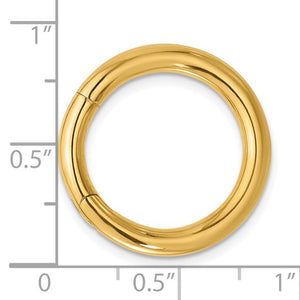 18k Yellow Gold 22mm Round Hinged Invisible Push In Clasp Hanger Enhancer Connector for Bracelet Anklet Necklace Chain Pendants Charms