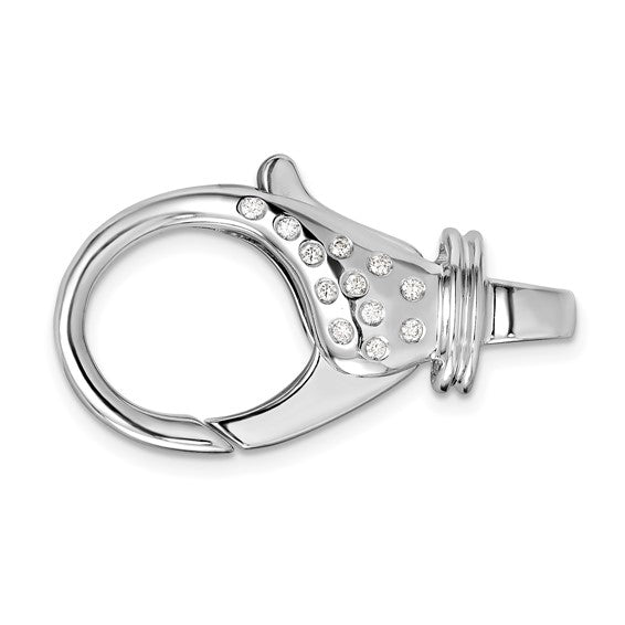 18k White Gold Diamond Large Fancy Lobster Clasp 32mm x 17.2mm