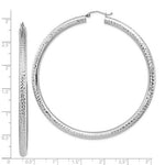 Load image into Gallery viewer, 14K White Gold Round Large Sparkle Diamond Cut Classic Hoop Earrings 70mm x 4mm
