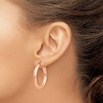 Load image into Gallery viewer, 14K Rose Gold Round Classic Hoop Earrings 30mm x 4mm
