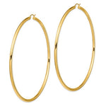 Load image into Gallery viewer, 14K Yellow Gold Round 3.5 inch Diameter Extra Large Giant Gigantic Classic Hoop Earrings 90mm x 3mm
