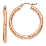 Load image into Gallery viewer, 14K Rose Gold Round Lightweight Classic Hoop Earrings 30mm x 3mm
