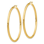 画像をギャラリービューアに読み込む, 10K Yellow Gold Round Classic Hoop Earrings 60mm x 3mm
