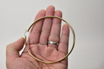 Load image into Gallery viewer, 14K Yellow Gold Round 3.5 inch Diameter Extra Large Giant Gigantic Classic Hoop Earrings 90mm x 3mm

