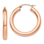 Load image into Gallery viewer, 14K Rose Gold Round Classic Hoop Earrings 30mm x 4mm
