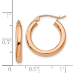 Load image into Gallery viewer, 14K Rose Gold Round Lightweight Classic Hoop Earrings 20mm x 3mm
