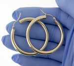 이미지를 갤러리 뷰어에 로드 , 10K Yellow Gold Round Classic Hoop Earrings 40mm x 4mm
