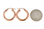 Load image into Gallery viewer, 14K Rose Gold Round Classic Hoop Earrings 25mm x 4mm
