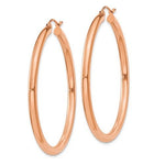 Load image into Gallery viewer, 14K Rose Gold Round Lightweight Classic Hoop Earrings 45mm x 3mm
