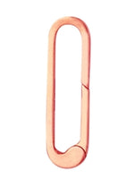 Carica l&#39;immagine nel visualizzatore di Gallery, 14k Yellow White Rose Gold Elongated Oblong Paper Clip Push Clasp Lock Connector Pendant Charm Hanger Bail Enhancer

