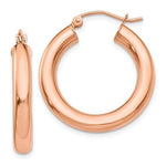 Load image into Gallery viewer, 14K Rose Gold Round Classic Hoop Earrings 25mm x 4mm
