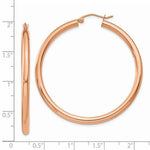 Load image into Gallery viewer, 14K Rose Gold Round Lightweight Classic Hoop Earrings 45mm x 3mm
