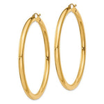 Indlæs billede til gallerivisning 14K Yellow Gold Round Lightweight Large Classic Hoop Earrings 60mm x 4mm
