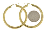 Load image into Gallery viewer, 10K Yellow Gold Round Classic Hoop Earrings 50mm x 4mm
