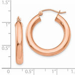 Load image into Gallery viewer, 14K Rose Gold Round Classic Hoop Earrings 25mm x 4mm
