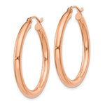 Load image into Gallery viewer, 14K Rose Gold Round Lightweight Classic Hoop Earrings 30mm x 3mm
