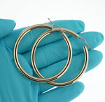 Load image into Gallery viewer, 10K Yellow Gold Round Classic Hoop Earrings 50mm x 4mm
