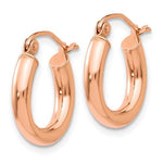 Load image into Gallery viewer, 14K Rose Gold Round Lightweight Classic Hoop Earrings 16mm x 3mm
