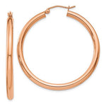 Load image into Gallery viewer, 14K Rose Gold Round Lightweight Classic Hoop Earrings 40mm x 3mm
