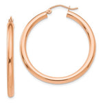 Afbeelding in Gallery-weergave laden, 14K Rose Gold Round Lightweight Classic Hoop Earrings 35mm x 3mm
