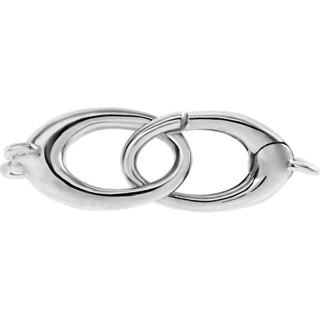 14k Yellow Rose White Gold Sterling Silver 27mm x 8.5mm Double Sided Triggerless Lobster Clasp