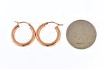 Load image into Gallery viewer, 14K Rose Gold Round Lightweight Classic Hoop Earrings 20mm x 3mm
