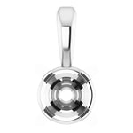Carica l&#39;immagine nel visualizzatore di Gallery, Platinum Round 4 Prong Pre Notched Basket Solitaire Pendant Mounting Mount for Diamonds Gemstones Stones
