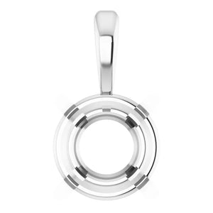 Platinum Round 4 Prong Pre Notched Basket Solitaire Pendant Mounting Mount for Diamonds Gemstones Stones