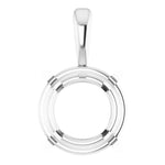 Carica l&#39;immagine nel visualizzatore di Gallery, Platinum Round 4 Prong Pre Notched Basket Solitaire Pendant Mounting Mount for Diamonds Gemstones Stones
