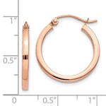 Afbeelding in Gallery-weergave laden, 14K Rose Gold Square Lightweight Classic Tube Hoop Earrings 20mm x 2mm
