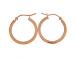 Afbeelding in Gallery-weergave laden, 14K Rose Gold Square Lightweight Classic Tube Hoop Earrings 20mm x 2mm
