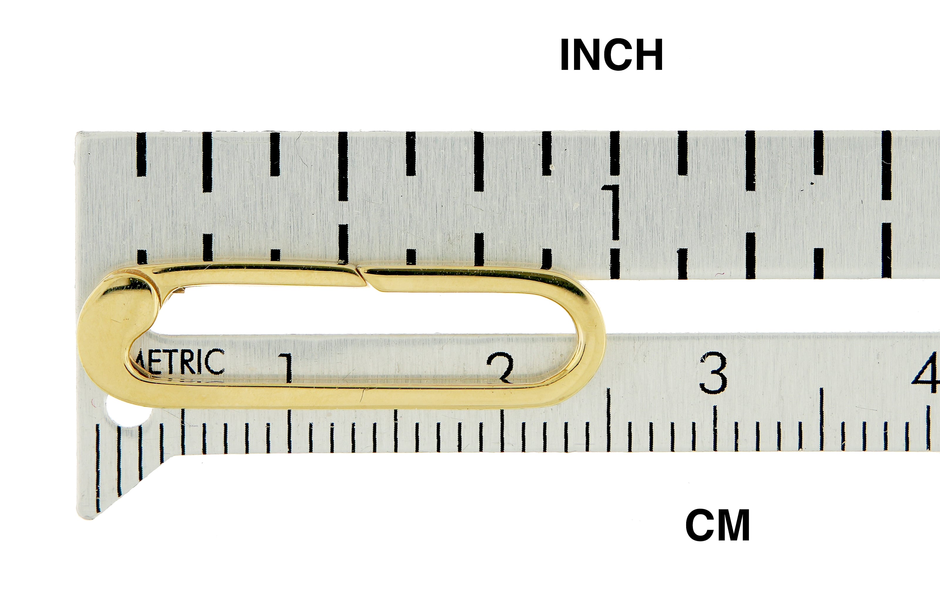 14k Yellow White Rose Gold Elongated Oblong Paper Clip Push Clasp Lock Connector Pendant Charm Hanger Bail Enhancer