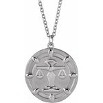 Indlæs billede til gallerivisning Platinum 14k Yellow Rose White Gold Sterling Silver Scales of Justice Pendant Charm Necklace
