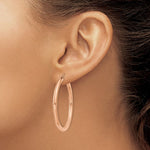 Load image into Gallery viewer, 14K Rose Gold Round Lightweight Classic Hoop Earrings 40mm x 3mm
